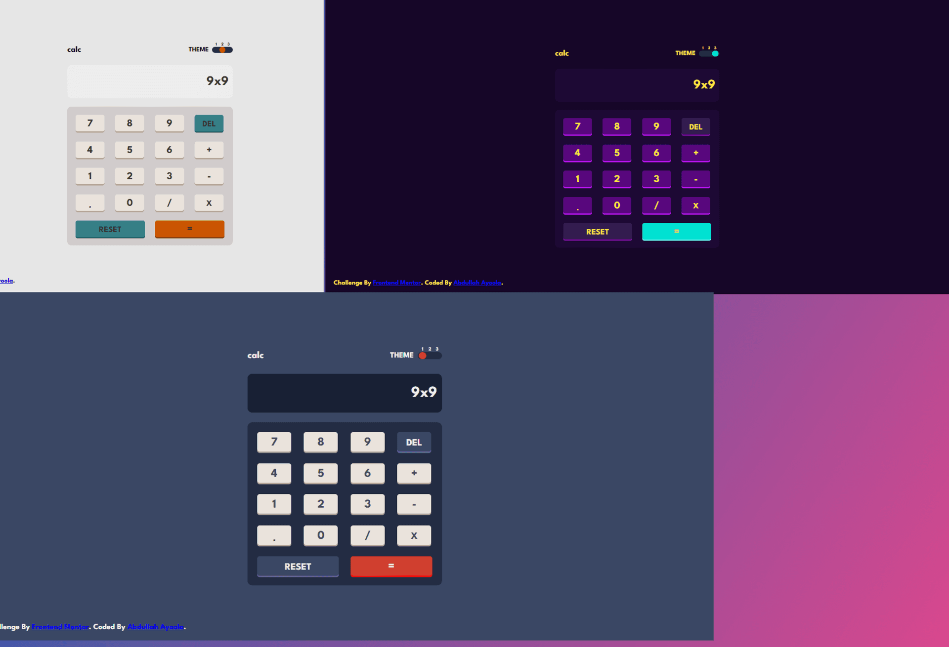 Calculator Web App interface screenshot