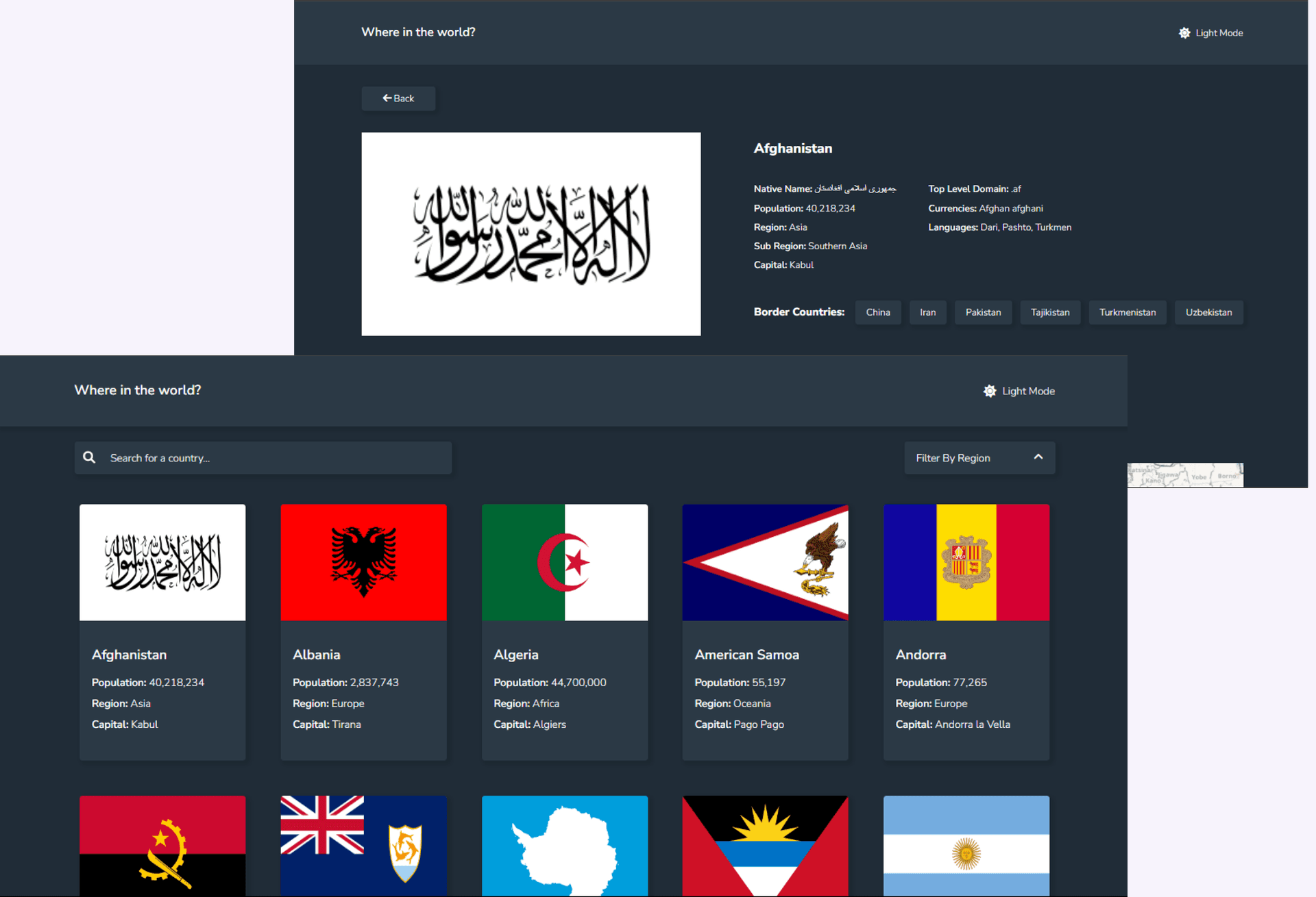 Global Data Web App interface screenshot